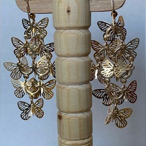 Butterflies Gold pendant Earrings